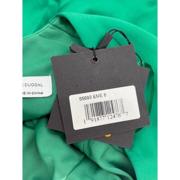 Ieena for Mac Duggal Green Charmeuse Empire Waist Blouson Sleeve Gown – Size 6 - Picture 8 of 10